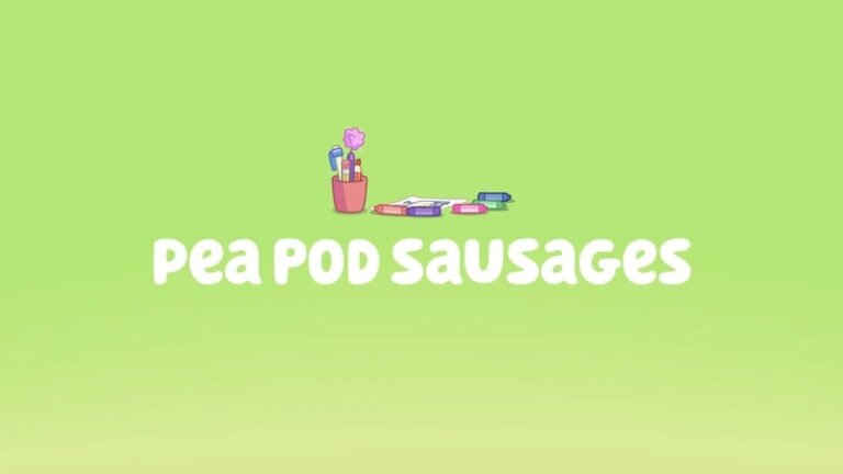 Still from Bluey episode Bonus Bits - Pea Pod Sausages