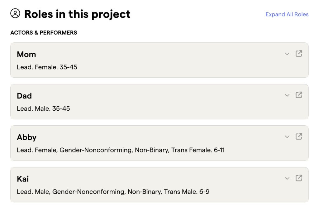 Roles in the Bluey video game commercial